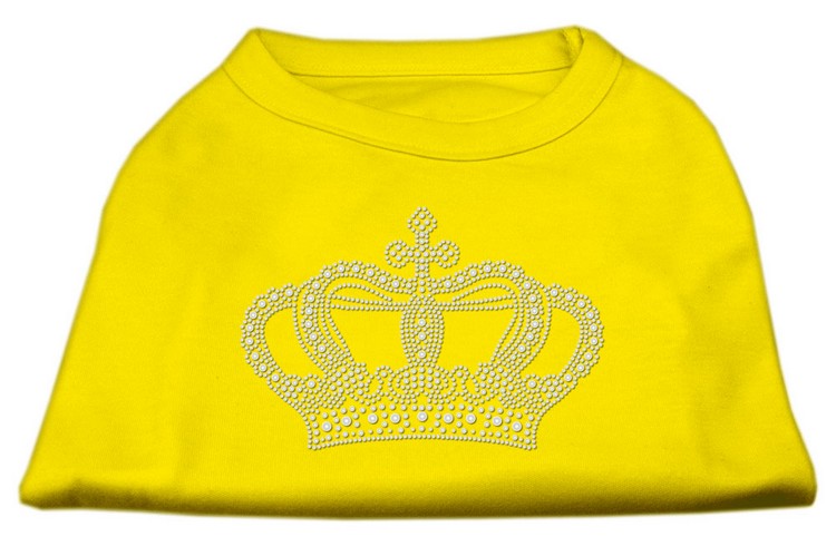 Rhinestone Crown Shirts Yellow XL